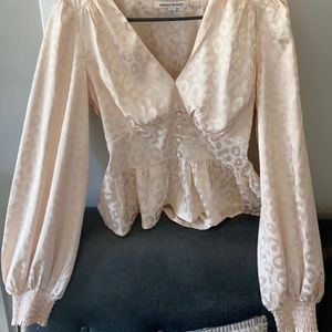 Jealous Tomato silk blush/cream top